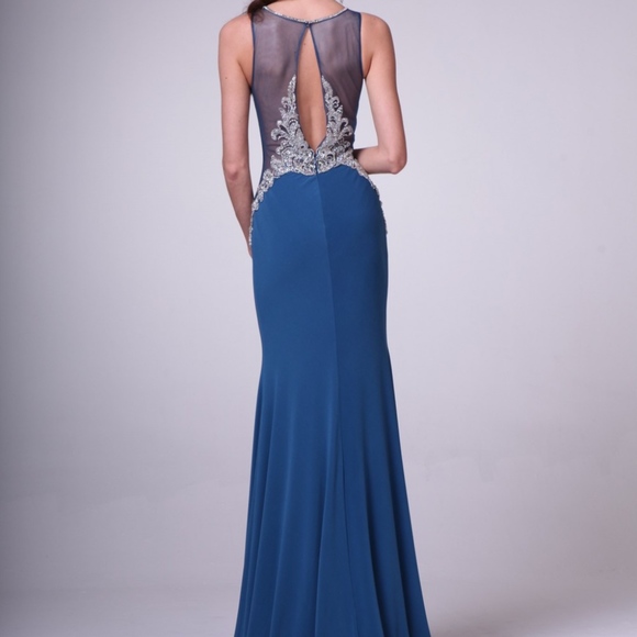 SALE! Sleeveless Beaded Embroidered Sheer Dress - Picture 4 of 8